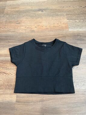 Offline by Aerie Seamless Ribbed Crop Top Black Size Small Workout Activewear